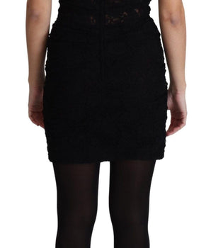 Dolce & Gabbana Elegant Black Lace Bustier Mini Dress Dolce & Gabbana 