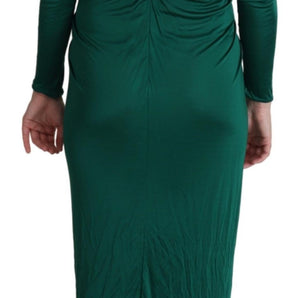 Dolce &amp; Gabbana Emerald Elegance Bodycon Midi Dress