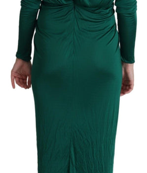 Dolce & Gabbana Emerald Elegance Bodycon Midi Dress Dolce & Gabbana 