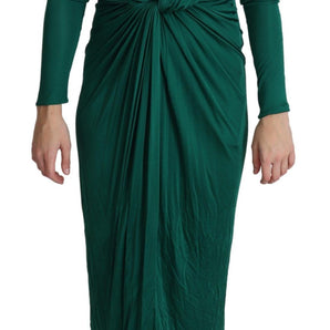 Dolce & Gabbana Emerald Elegance Bodycon Midi Dress