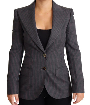 Dolce & Gabbana Elegant Gray Stretch Wool Blazer Dolce & Gabbana 