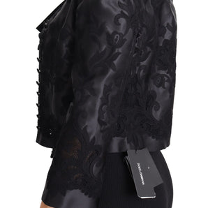 Dolce & Gabbana Embroidered Silk Blend Foliage Jacket