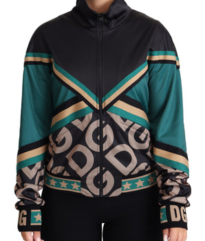 Dolce &amp; Gabbana Chic Multicolor Track Jacket with Logo Mania