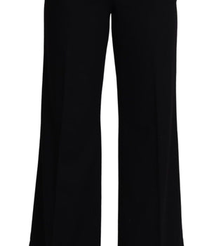 Dolce & Gabbana Black Cashmere Wide Leg Women Trouser Pants Dolce & Gabbana 