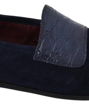 Dolce & Gabbana Elegant Blue Suede Leather Loafers Dolce & Gabbana 