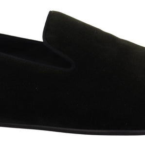 Dolce &amp; Gabbana Elegant Green Velvet Loafers