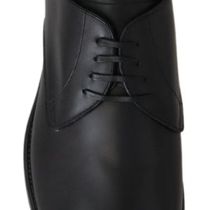 Dolce &amp; Gabbana Elegantes zapatos de vestir Derby de cuero negro