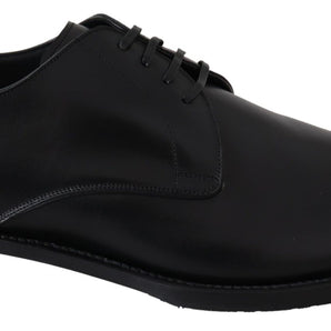 Dolce &amp; Gabbana Elegantes zapatos de vestir Derby de cuero negro