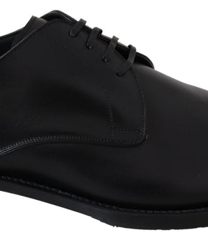 Dolce & Gabbana Elegant Black Leather Derby Dress Shoes Dolce & Gabbana 