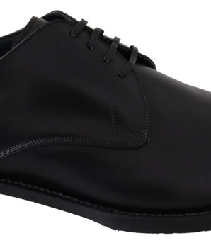 Dolce &amp; Gabbana Elegantes zapatos de vestir Derby de cuero negro