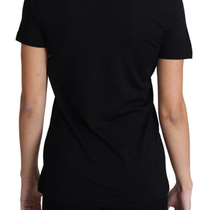 Dolce &amp; Gabbana Elegant Black Wool Round Neck T-Shirt