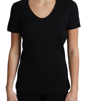 Dolce & Gabbana Black Wool Round Neck Short Sleeves T-shirt Dolce & Gabbana 