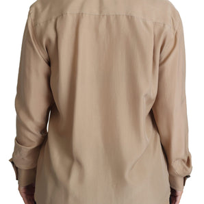 Dolce & Gabbana Elegant Beige Silk Shirt