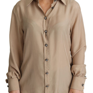 Dolce &amp; Gabbana Elegant Beige Silk Shirt