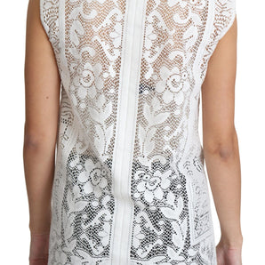 Dolce &amp; Gabbana Chic Lace Floral Sleeveless Top