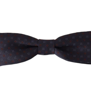 Dolce & Gabbana Stunning Gray Patterned Silk Bow Tie