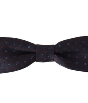 Dolce & Gabbana Stunning Gray Patterned Silk Bow Tie Dolce & Gabbana 