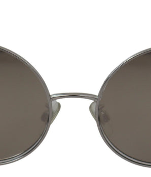 Dolce &amp; Gabbana Silver Plated Round Gray Lenses Women Sunglasses