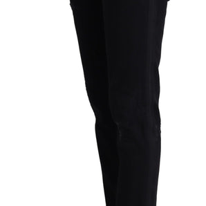 Dolce &amp; Gabbana Elegant Skinny Black Jeans with Embroidery