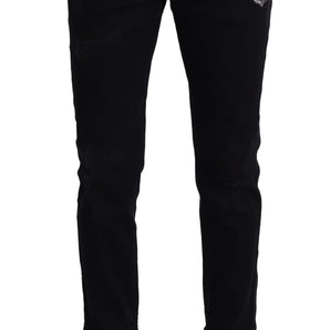 Dolce &amp; Gabbana Elegant Skinny Black Jeans with Embroidery