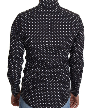 Dolce & Gabbana Black White Polka Dots Casual Shirt