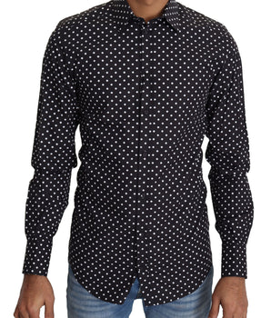 Dolce & Gabbana Black White Polka Dots Casual Shirt
