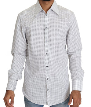 Dolce &amp; Gabbana Elegant Slim Fit Polka Dot Dress Shirt