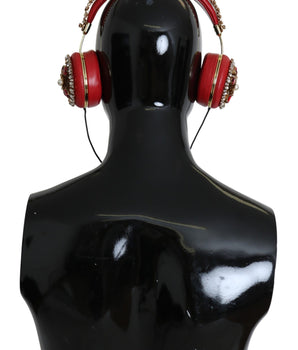 Dolce & Gabbana FRENDS Leather Red Floral Crystal Headset Headphones