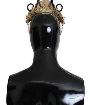 Dolce & Gabbana Gold Brass Floral Crystals LED Lights Crown Tiara Diadem Dolce & Gabbana 