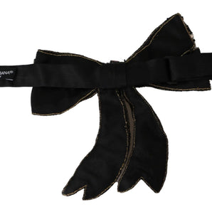 Dolce &amp; Gabbana Elegant Silk Rhinestone Bow Tie