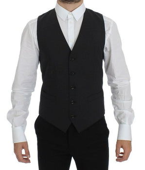 Dolce & Gabbana Elegant Gray Wool Blend Dress Vest Dolce & Gabbana 