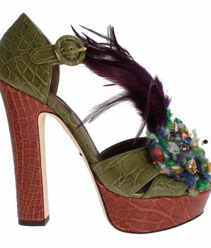 Dolce &amp; Gabbana Crystal Enchanted Ankle Strap Sandals