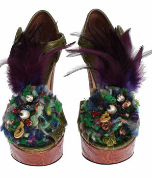 Dolce &amp; Gabbana Crystal Enchanted Ankle Strap Sandals