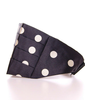Dolce & Gabbana Elegant Silk Black Polka Dot Cummerbund Dolce & Gabbana 