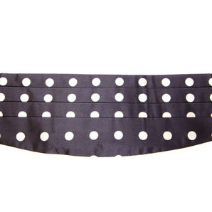 Dolce &amp; Gabbana Elegant Silk Black Polka Dot Cummerbund