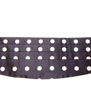 Dolce & Gabbana Elegant Silk Black Polka Dot Cummerbund Dolce & Gabbana 