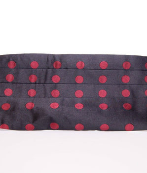 Dolce & Gabbana Exquisite Black Silk Cummerbund with Red Polka Dots Dolce & Gabbana 