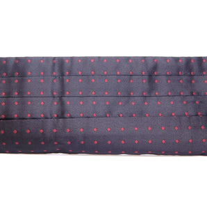 Dolce &amp; Gabbana Elegant Silk Black Cummerbund with Red Polka Dots