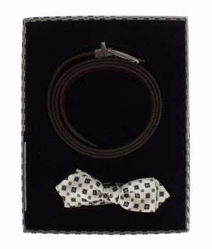 Dolce & Gabbana Elegant Baroque Silk Tie & Leather Belt Set Dolce & Gabbana 