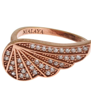 Nialaya Elegant Pink Gold CZ Crystal Ring Nialaya 