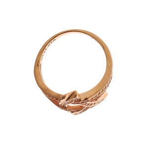 Nialaya Pink Gold Plated Silver CZ Crystal Ring