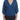 Exte Blue Cotton Top Pullover Deep V-neck Women Sweater Exte