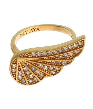 Nialaya Glamorous Gold Plated Crystal Ring Nialaya 
