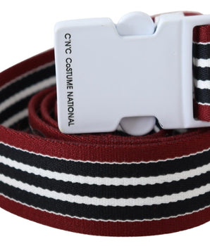 Costume National Elegant Stripe Canvas Waist Belt Costume National 
