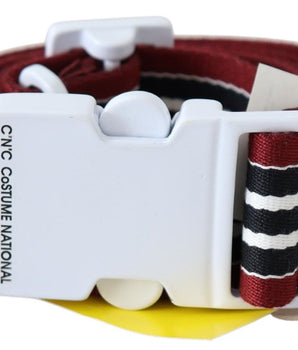 Costume National Elegant Stripe Canvas Waist Belt Costume National 