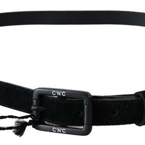 Custom National Black Leather Velvet Buckle Waist Belt