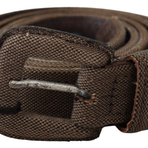 Custom National Brown Leather Logo Buckle Waist Belt