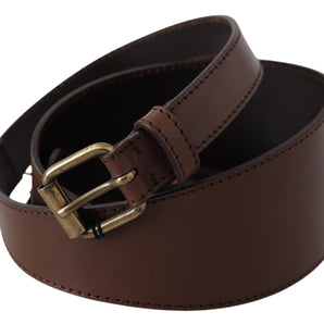 PLEIN SUD Chic Dark Brown Leather Fashion Belt