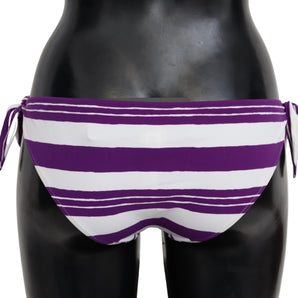 Dolce &amp; Gabbana Chic Striped Bikini Bottom - Effortless Poolside Glamor