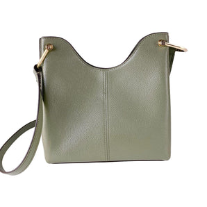 Michael Kors Joan Large Perforated Suede Leather Slouchy Messenger Handbag (Army Green) Michael Kors 